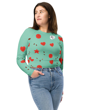 Watermelon Heart Recycled long-sleeve crop top