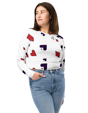 King of hearts Recycled long-sleeve crop top