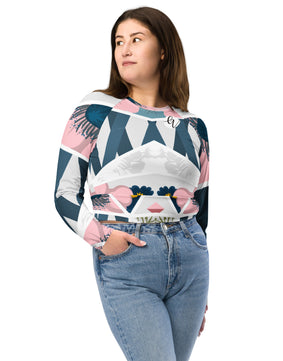 Peach petals Recycled long-sleeve crop top