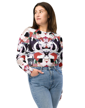 Zebra floral Recycled long-sleeve crop top