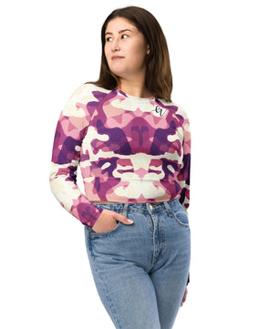 Drape sky minky Recycled long-sleeve crop top