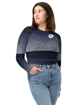 Sparkling greyish blue Recycled long-sleeve crop top