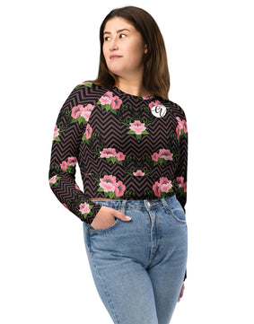 Pink rose apparel Recycled long-sleeve crop top