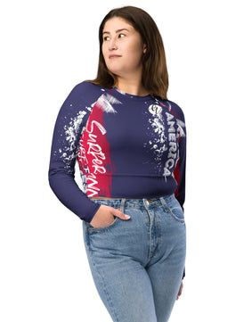 Purple red summers Recycled long-sleeve crop top