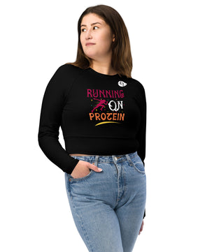 Running on Protein Recycled long-sleeve crop top