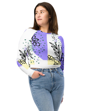 violet periwinkle Recycled long-sleeve crop top