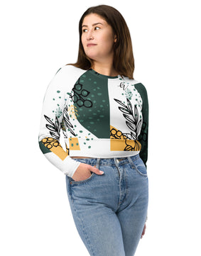 unison jungle Recycled long-sleeve crop top