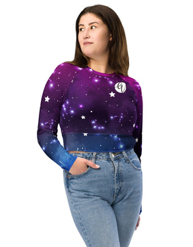 Spiral galaxy Recycled long-sleeve crop top