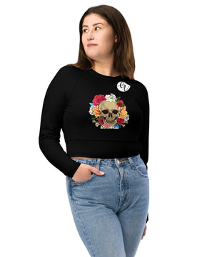 Skeletal Flower Recycled long-sleeve crop top