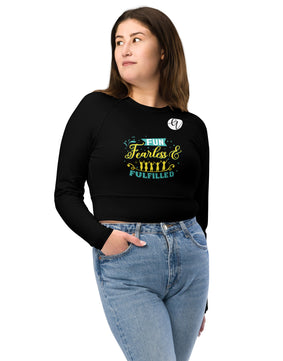 Fun Fearless Fulfilled Recycled long-sleeve crop top