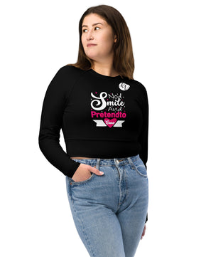 Nod smile and pretendo Recycled long-sleeve crop top