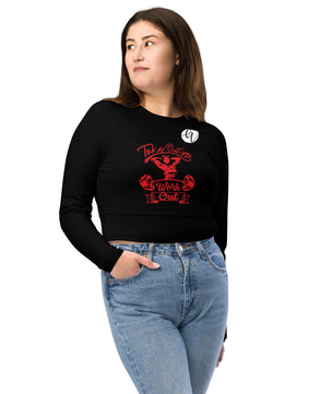 Take out or work out Recycled long-sleeve crop top