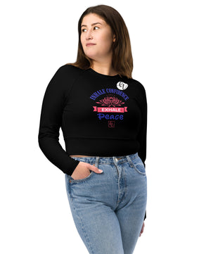 Peace long-sleeve crop top