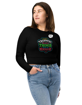 Things that are behind me Recycled long-sleeve crop top