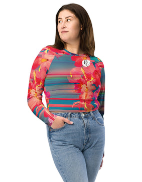 Barbie floral Recycled long-sleeve crop top