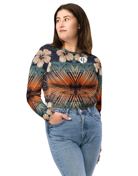 Fade colored Recycled long-sleeve crop top