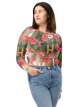 In the wild Recycled long-sleeve crop top