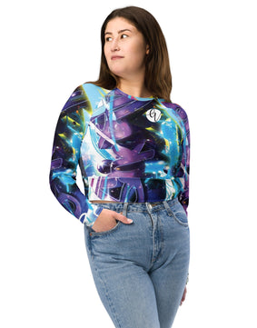 Sparkling purple Recycled long-sleeve crop top