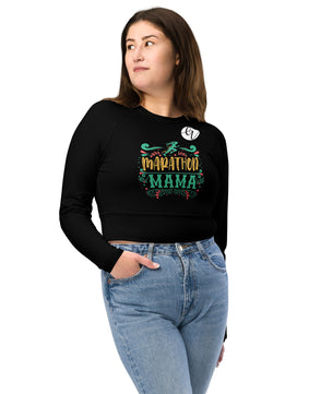 Marathon mama Recycled long-sleeve crop top