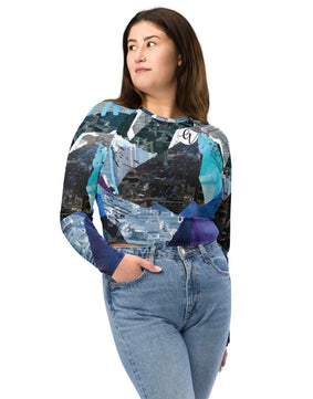 Mountain artistry Recycled long-sleeve crop top