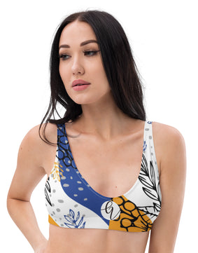 Tropical foliage Recycled padded bikini top