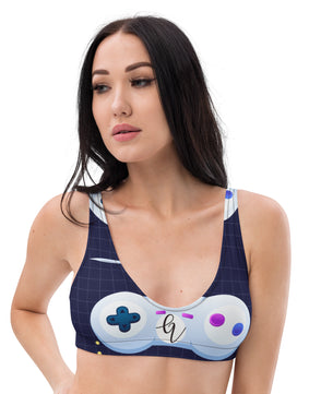 Game floral padded bikini top