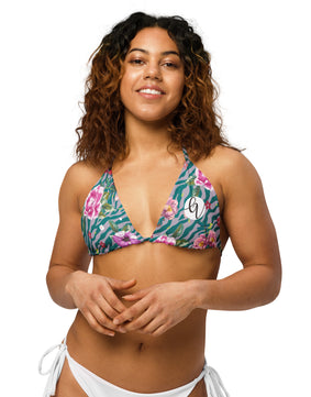 orchid-floral-pattern All-over print recycled string bikini top