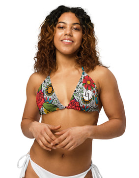 Dead-sugar-skull All-over print recycled string bikini top