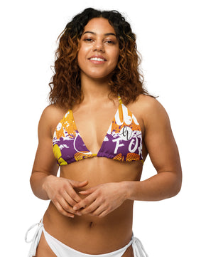 purple-yellow-summers All-over print recycled string bikini top