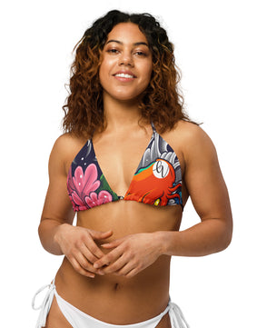 koi-fish All-over print recycled string bikini top