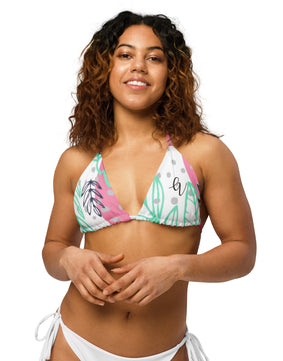 garden-peak All-over print recycled string bikini top