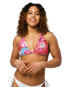 floral-delights All-over print recycled string bikini top