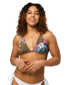 Summers All-over print recycled string bikini top