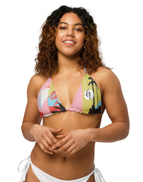 Midday-Summer All-over print recycled string bikini top