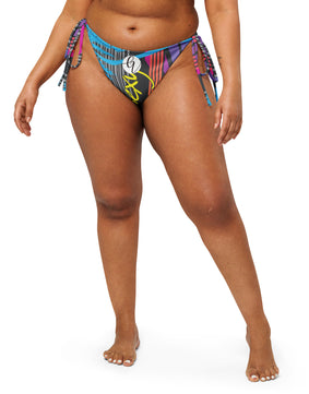 All-over print recycled string bikini bottom