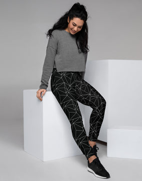 Black and white abstract Women's Joggers