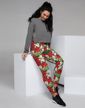 Red floral Women's Joggers