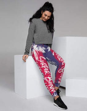 Blue red floral Women's Joggers