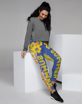 Blue yellow floral Women's Joggers