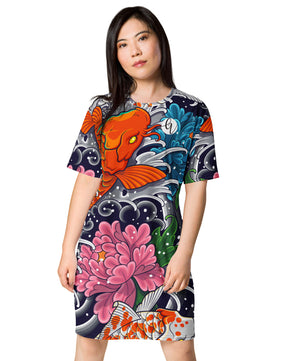 Koi fish T-shirt dress