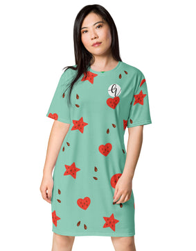 Watermelon heart T-shirt dress