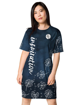 Blue reindeer T-shirt dress