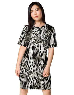 snow jaguar T-shirt dress