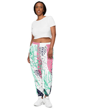 Pink floral track pants