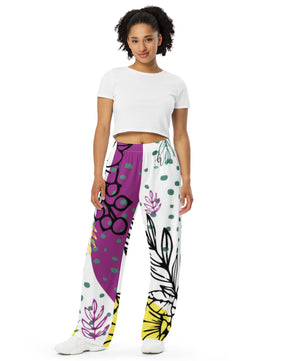 Garden peak All-over print unisex wide-leg pants