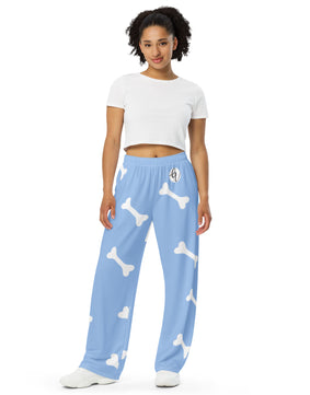 Bones pattern All-over print unisex wide-leg pants