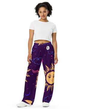 Galaxy Pattern All-over print unisex wide-leg pants