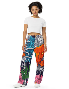 Koi Fish All-over print unisex wide-leg pants