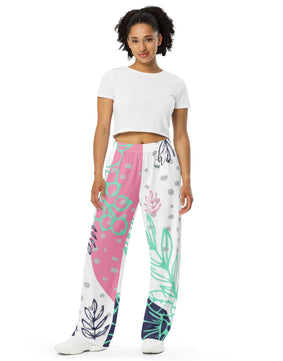 Garden peak All-over print unisex wide-leg pants