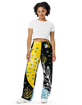 Floral flower All-over print unisex wide-leg pants